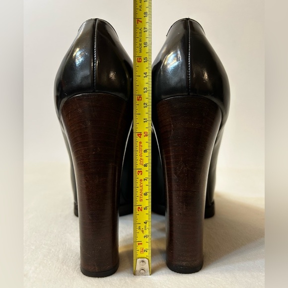 Gucci Beetle Calf Chunky Heel Vintage Tom Ford Dark Gray Size 10 - Picture 8 of 14